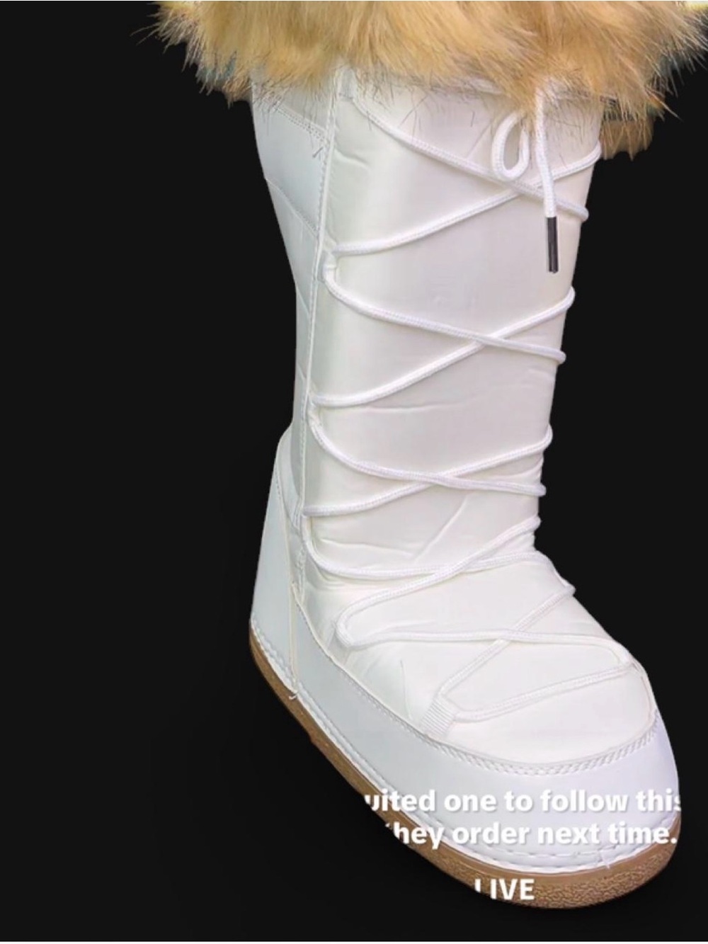 Moon boots White Winter Lace-Up Boot with Faux Fur Trim
